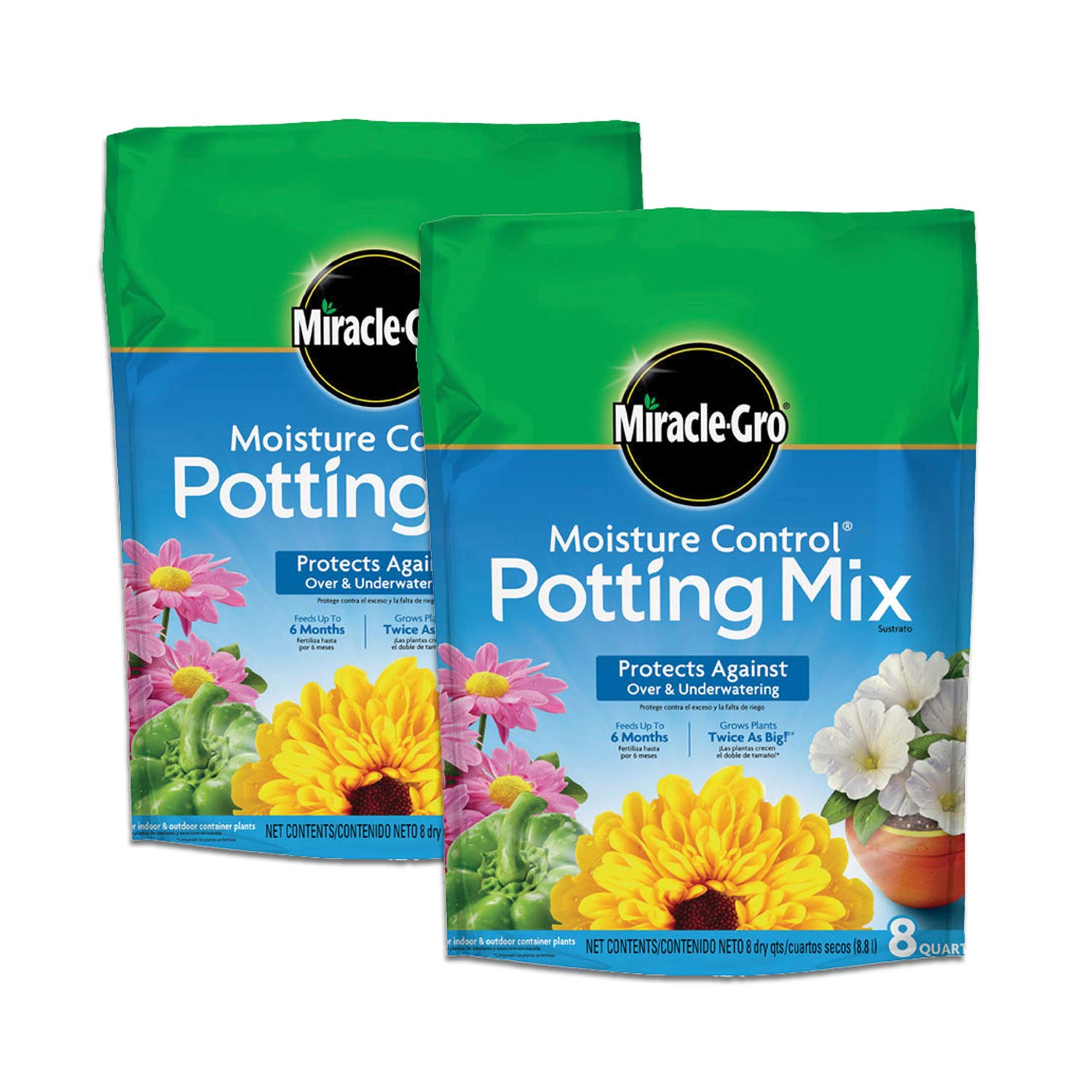 Miracle-Gro Indoor Potting Mix, Blended for a Variety of Houseplants, Feeds for up to 6 Months, 6 qt., 2-Pack - Hình 8