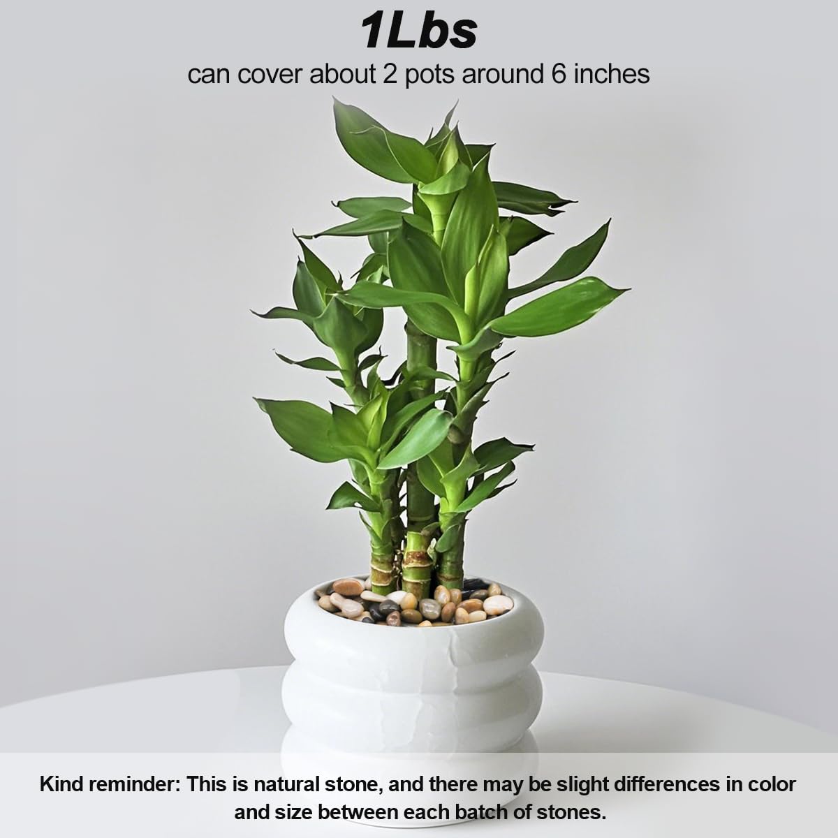 Virekm River Rocks, Decorative Ornamental Pebbles,Garden Landscaping Stones,Gravel Filler for Home Decoration Flower Bed Fish Tank Plants Vases Succulents - Hình 3