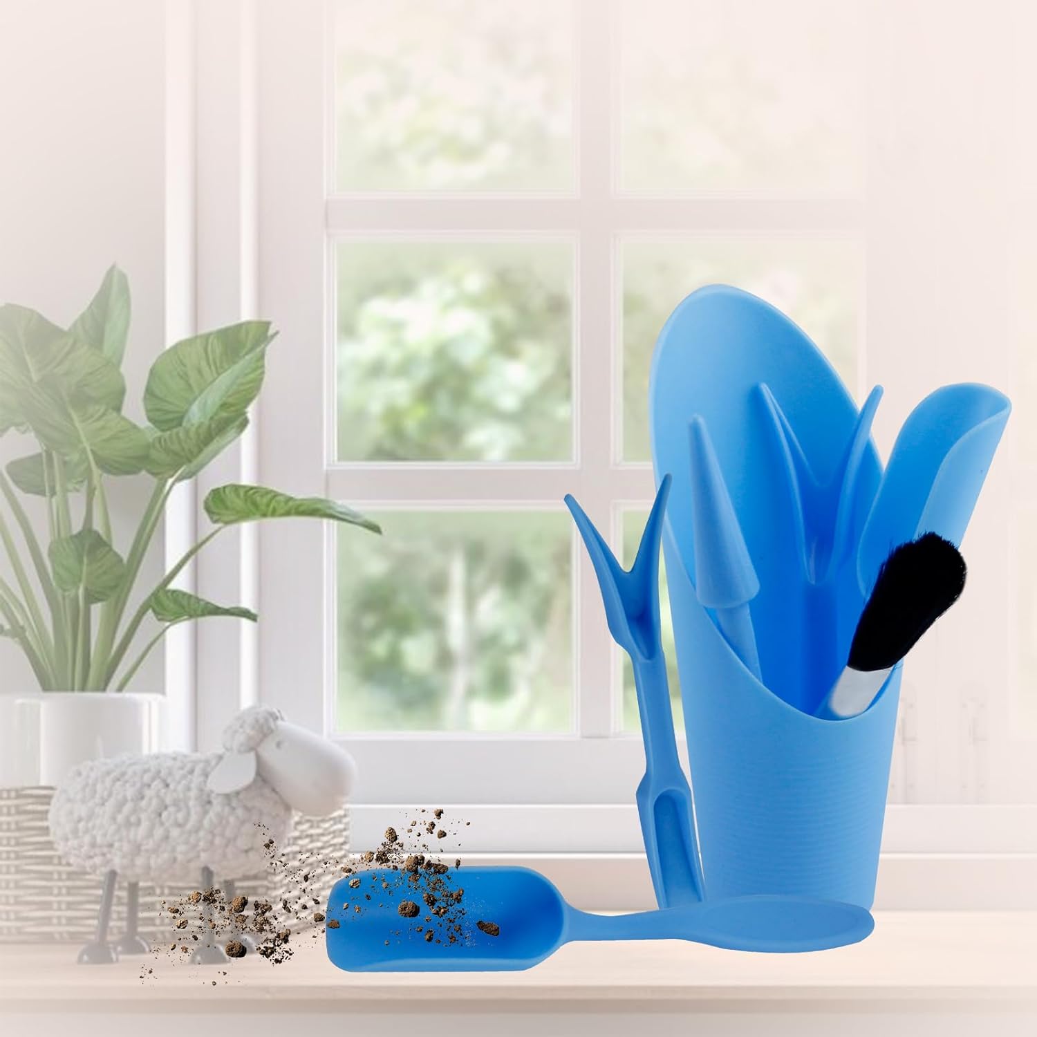 5 Pcs Mini Garden Tool Set Hand Tools Succulent Tools Transplanting Tools Set Succulent Care Plastic Kit Bonsai Potting Soil Indoor for Succulent Miniature Plant Gardening for Flower Planting - Hình 2