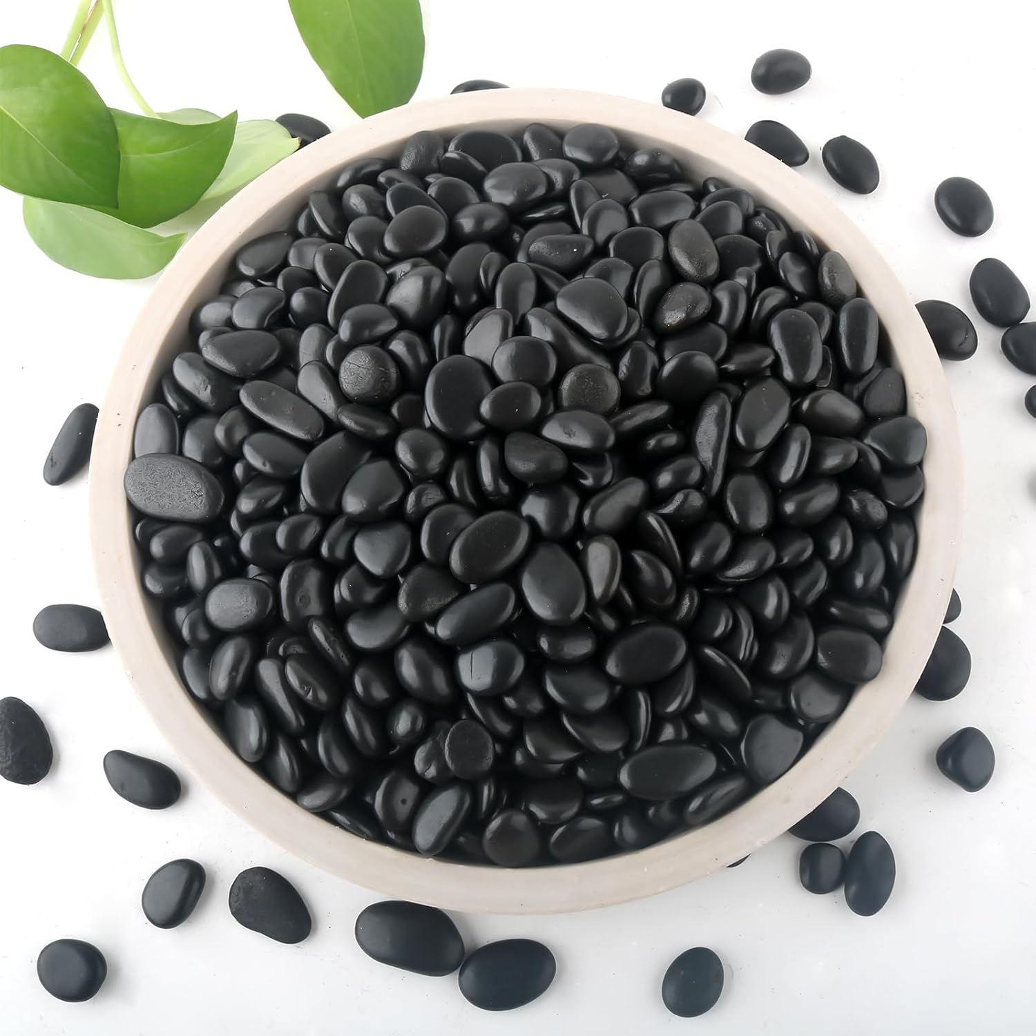 Mulctun 2lb Black Rocks for Planters- 1/4" - 3/4" Polished Black Stones Smooth Flat Pebbles for Fish Tanks Decorative River Rocks for Vases Bonsai Pots Garden Stones for Landscaping and Yards - Amazon.com: Mulctun 2lb Black Rocks for Planters- ...