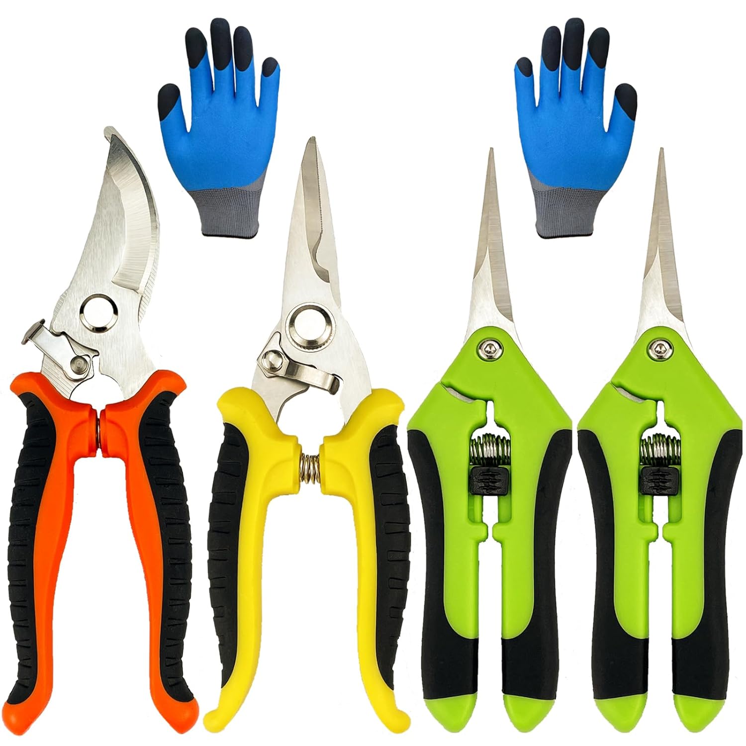 Pruning Shears, 5 Pack Garden Shears with Gardening gloves, Clippers Handheld, Stainless Steel Garden Snips, Lengnoyp Pruners for Gardening - Amazon.com : Pruning Shears, 5 Pack Garden Shears ...