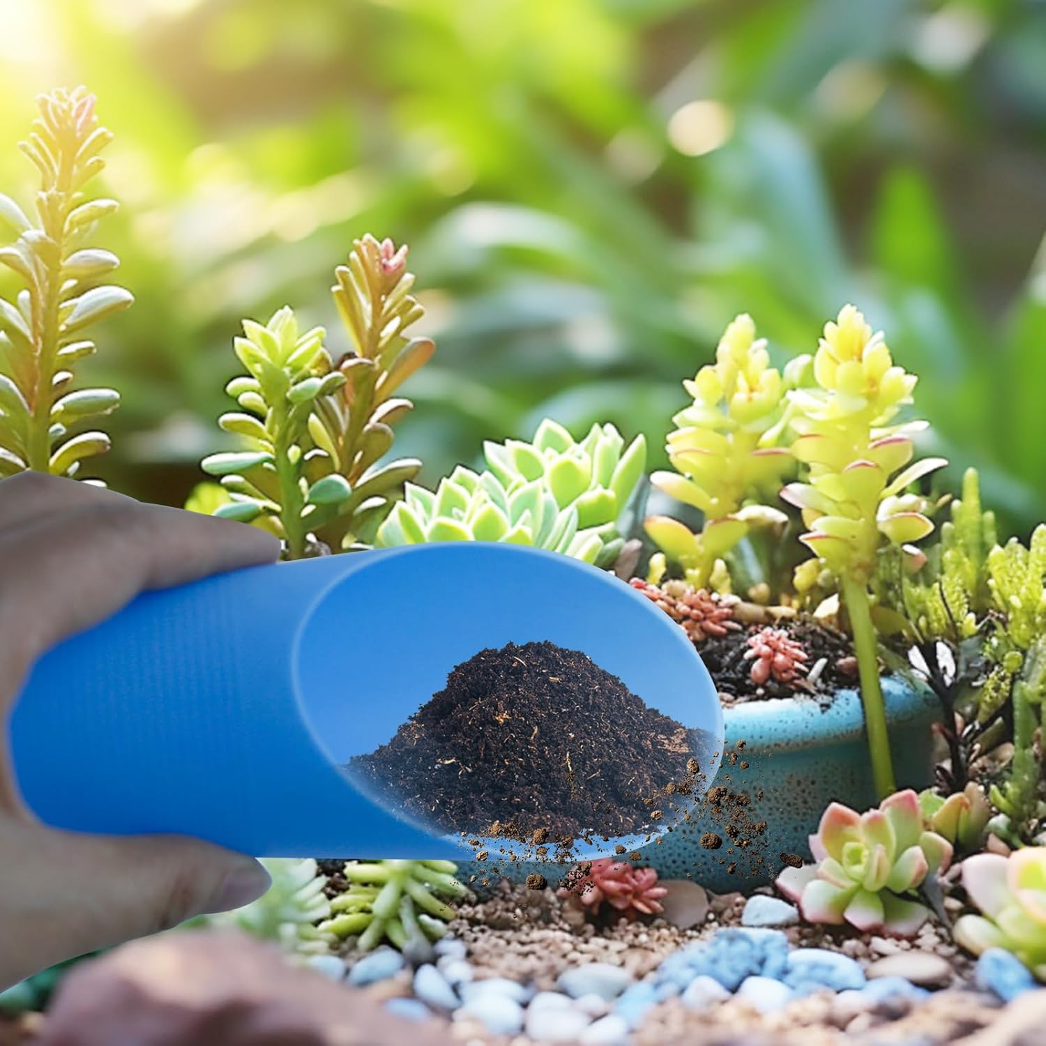 5 Pcs Mini Garden Tool Set Hand Tools Succulent Tools Transplanting Tools Set Succulent Care Plastic Kit Bonsai Potting Soil Indoor for Succulent Miniature Plant Gardening for Flower Planting - Hình 5