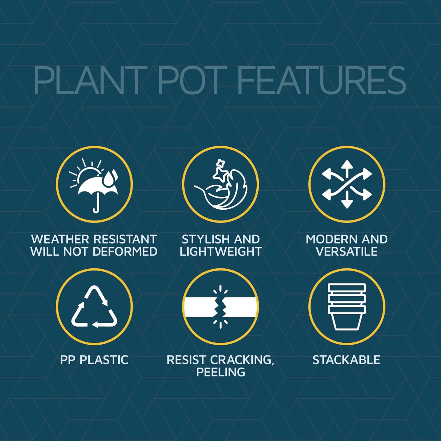 Black 6-Inch Plant Pots with Drainage & Saucers 3 Pack, Indoor & Outdoor Planters for Houseplants, Herbs, and Flowers, Durable & Weatherproof Material, Stackable, Lightweight, Minimalist Design - Hình 6