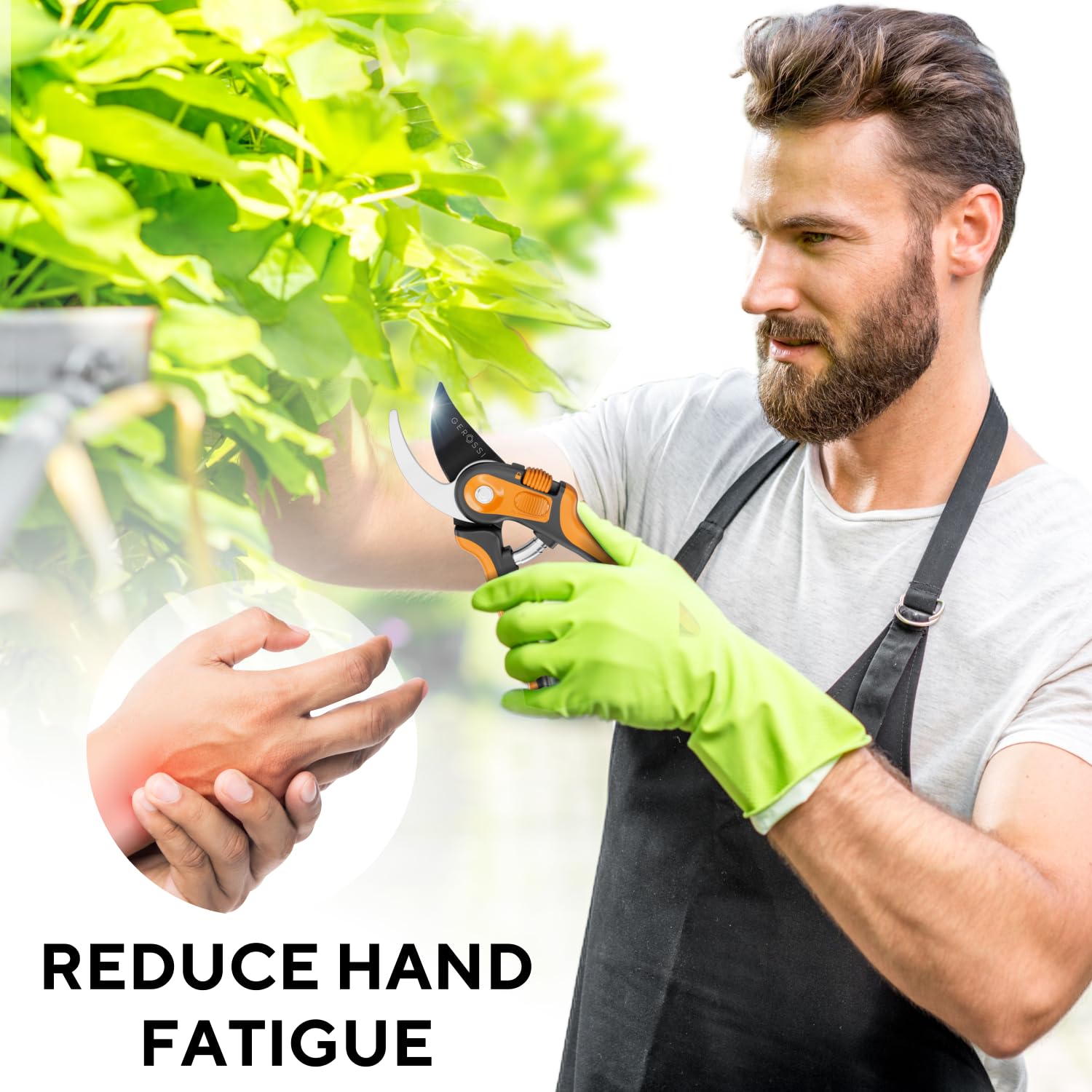 Bypass Pruning Shears with Ultra Sharp Blades - Premium Pruners w/Adjustable Feature for Any Hand Size - Ergonomic & Sturdy Scissors For Gardening - Perfectly Cutting Through Anything in Your Yard - Hình 6
