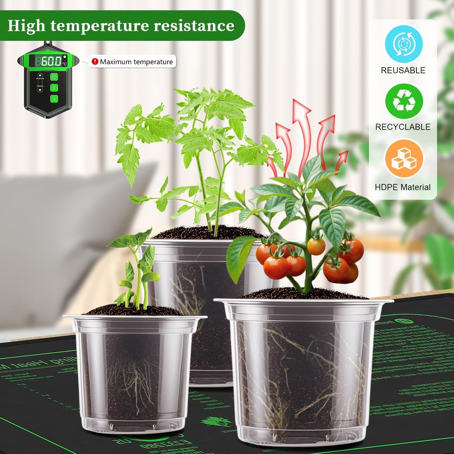 SupKing 5 Inch Clear Plant Nursery Pots Durable Plastic Seed Starter 8 Packs Large Orchid Flower Pot with Drainage Holes for Transplanting Succulents Cuttings Seedlings Bonus 15 Labels - Hình 6