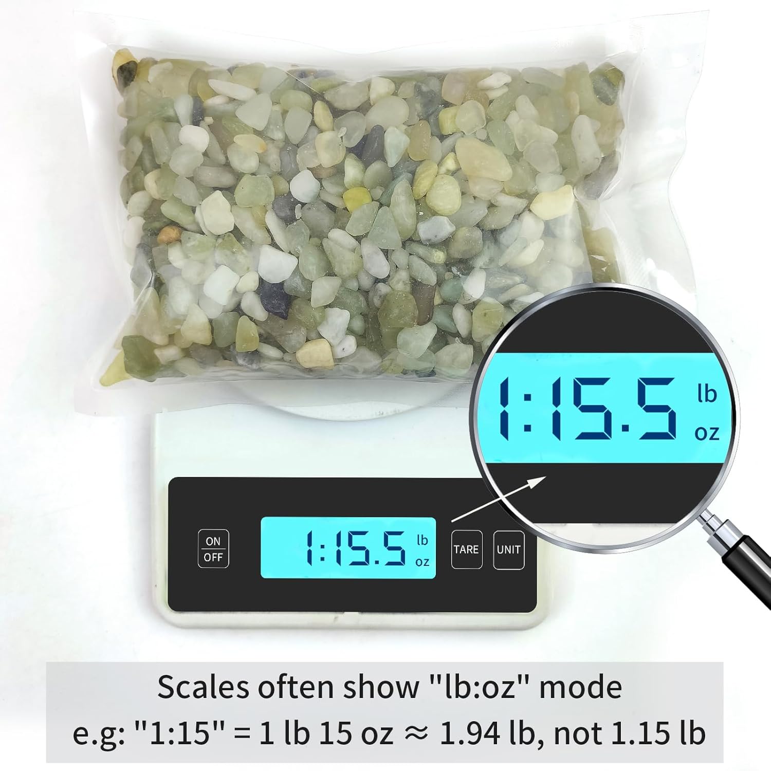 FANTIAN 2 lbs Jade Rocks for Plants Indoor, 3/8 inch Small Pebbles for Indoor Plants, Decorative Rocks for Succulents Cactus Bamboo Vases Landscaping Drainage and Outdoor Garden Rocks - Hình 3