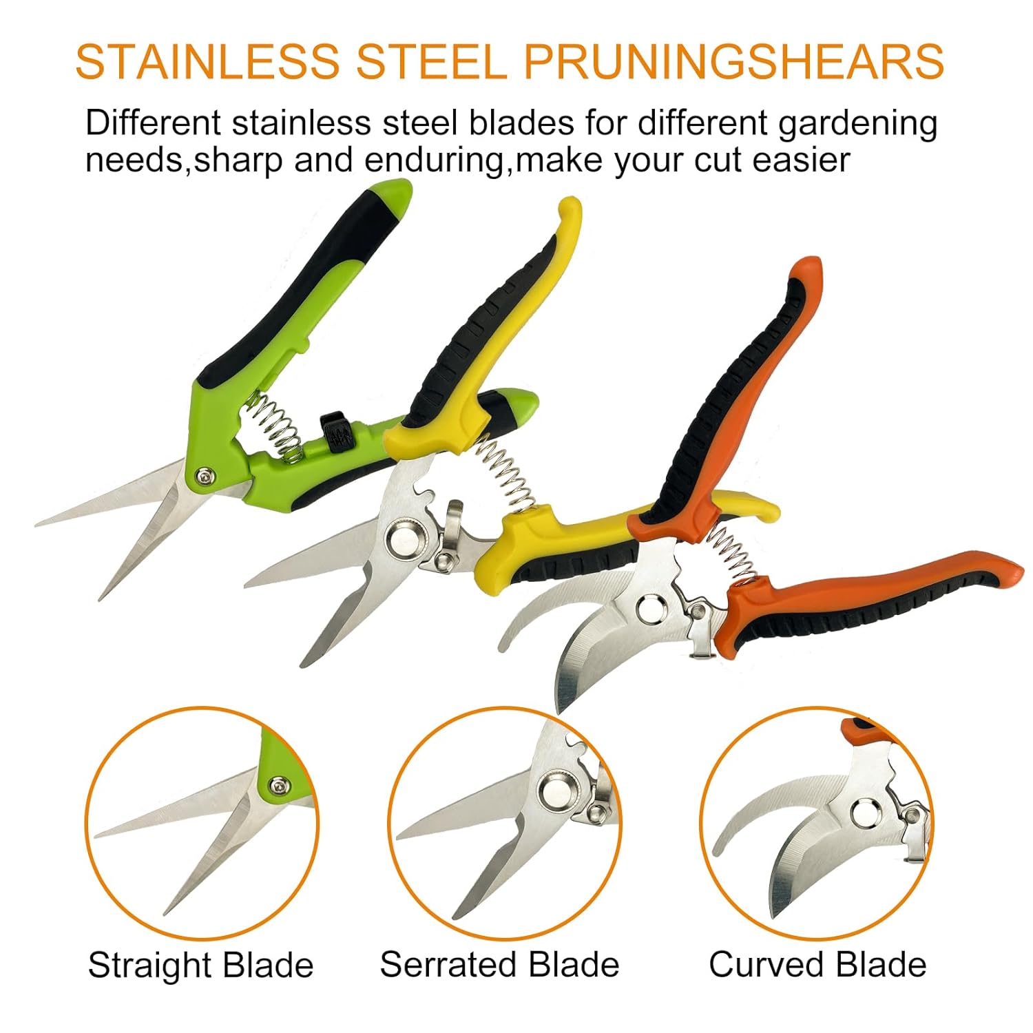Pruning Shears, 5 Pack Garden Shears with Gardening gloves, Clippers Handheld, Stainless Steel Garden Snips, Lengnoyp Pruners for Gardening - Hình 5