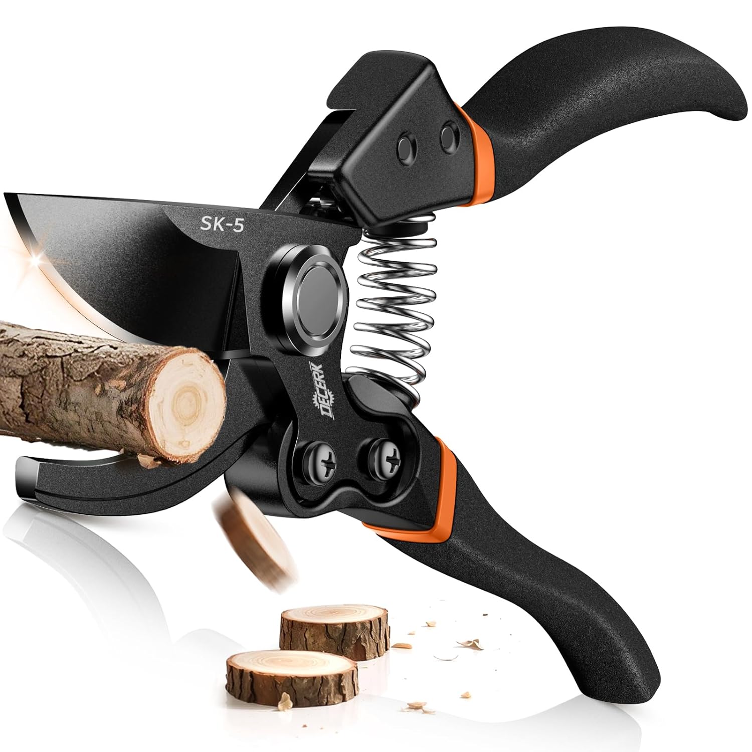 DECERK® 8.5" Professional Pruning Shears - Cuts 4X Easier with Ultra Sharp Japanese Steel Titanium Blade, Arthritis Friendly Garden Scissors & Plant Clippers, Effortlessly Prunes 3/4" Branches - Amazon.com : DECERK® 8.5" Professional Pruning She...