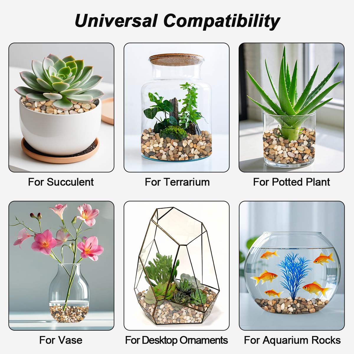 River Rocks,Landscaping Pebbles Decorative Ornamental Pebbles Garden Landscaping Stones Gravel Filler for Home Decoration Flower Bed Fish Tank Plants Vases Succulents (1, Mixed Color, 1 Pound) - Hình 7