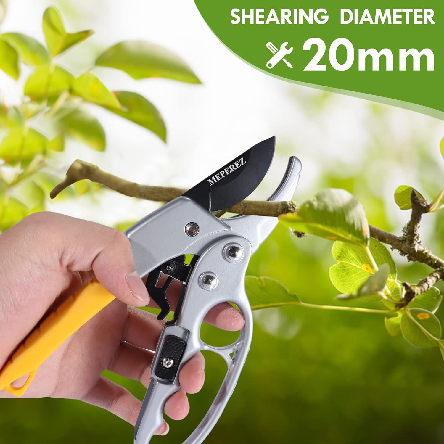 Premium Germany Pruning Shears, Work 3 Times Easier, Pruners Heady Duty, Sharp Garden Clippers Cut Fresh Flower, Hedge, Herb, Indoor Plants, Gardening Tools Scissors, Arthritis Weak Hand Snips - Hình 3