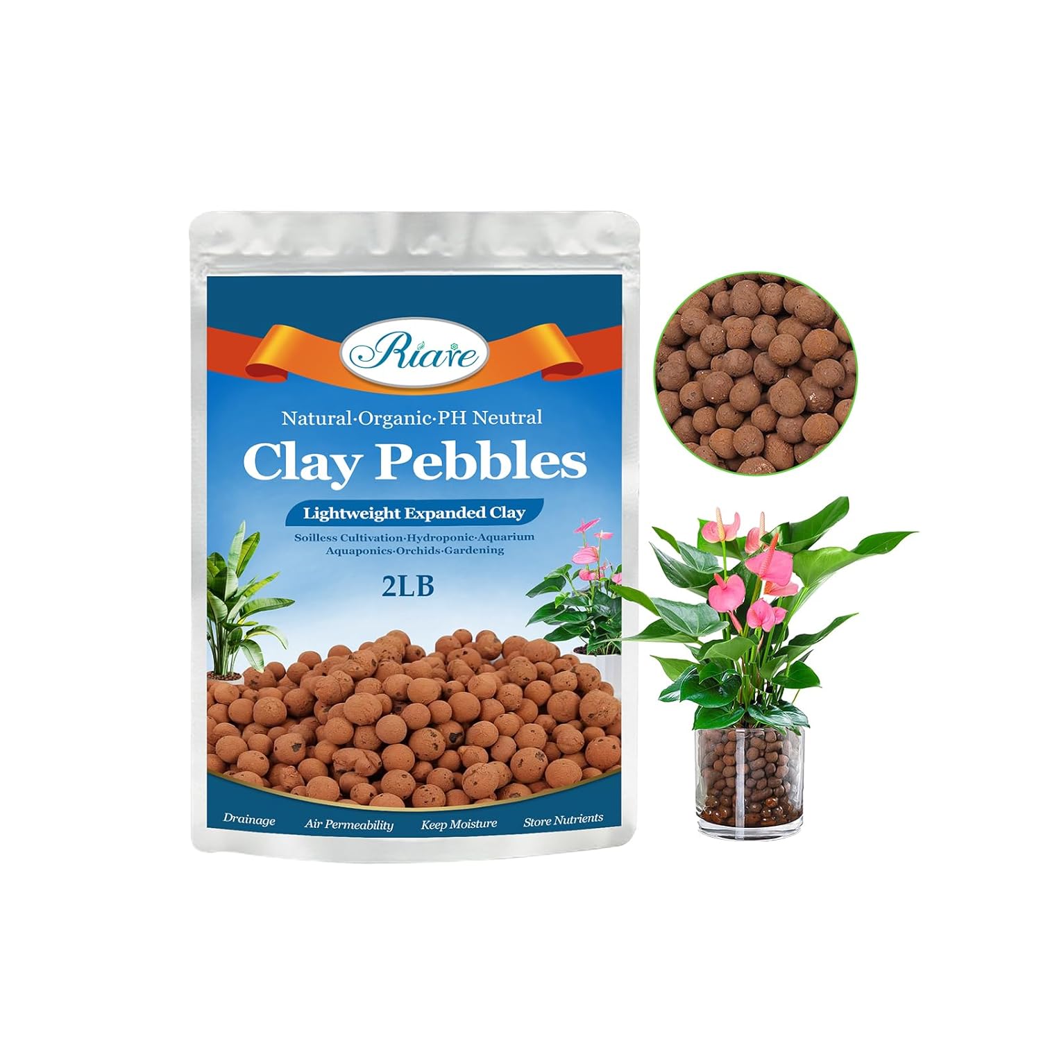 Riare 2 LBS Organic Expanded Clay Pebbles - 4mm-16mm Natural Leca Balls Lightweight Hydroponic Clay Pebbles Aggregate for Indoor Plants, Hydroponic Growing, Plants Drainage, Aquaponics - Amazon.com: Riare 2 LBS Organic Expanded Clay Pebb...