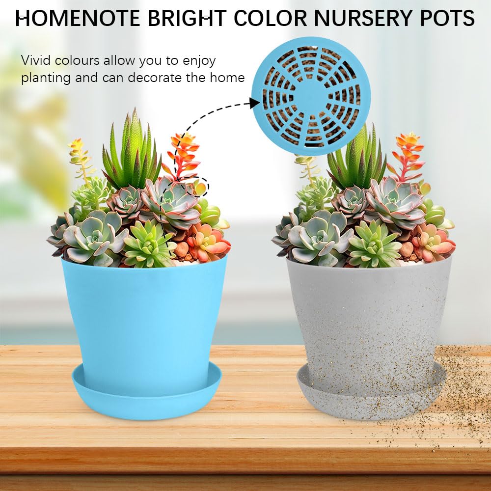 OALCQ 5 Inch Plant Pots 10 Pcs Small Flower Pots for Indoor Plant Pot Succulent Pot Small Plant Pots with Drainage Planters for Indoor Plants Nursery Pots for Plants Herb Planter 5 Colors - Hình 5