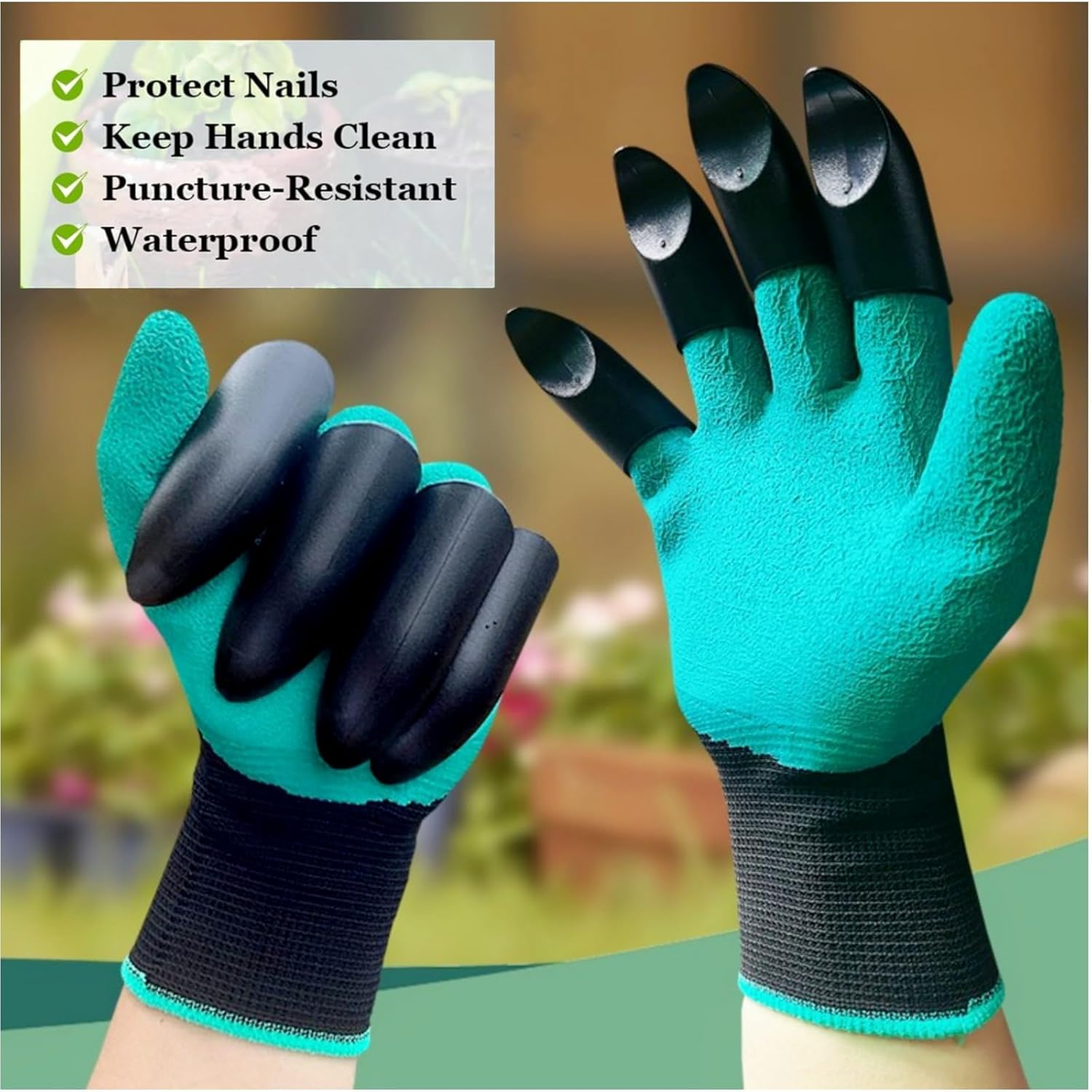 Garden Gloves with Claws, Breathable Gardening Work Gloves for Digging, Claw Gardening Gloves for Planting, Puncture Resistant Garden Gloves Best Gifts for Gardeners Women Men(1 Blue). - Hình 5