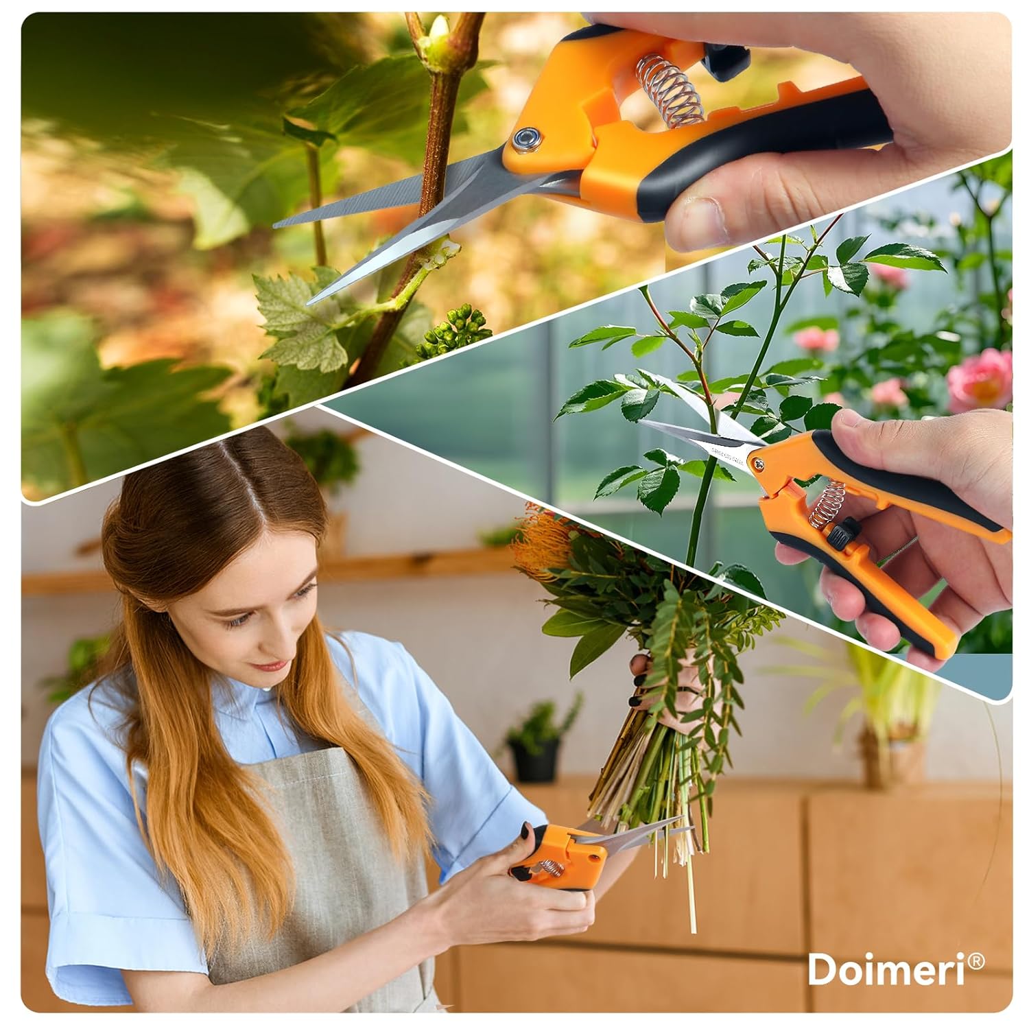 2 Pack Pruning Shears, 6.5” Gardening Scissors with Sharp Stainless Steel Blades and Comfort Grip, Perfect for Fine Pruning, Plants/Bonsai Clipping, Ideal Gift for Plant Lovers - Hình 7