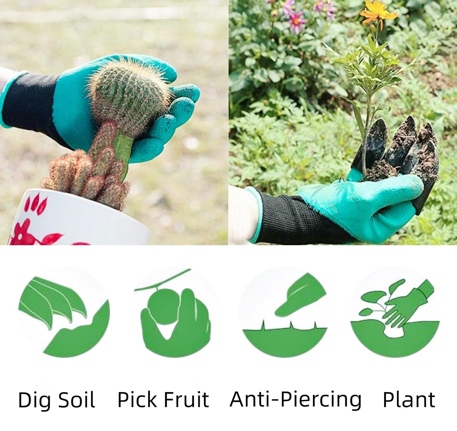 Garden Gloves with Claws, Breathable Gardening Work Gloves for Digging, Claw Gardening Gloves for Planting, Puncture Resistant Garden Gloves Best Gifts for Gardeners Women Men(1 Blue). - Hình 7