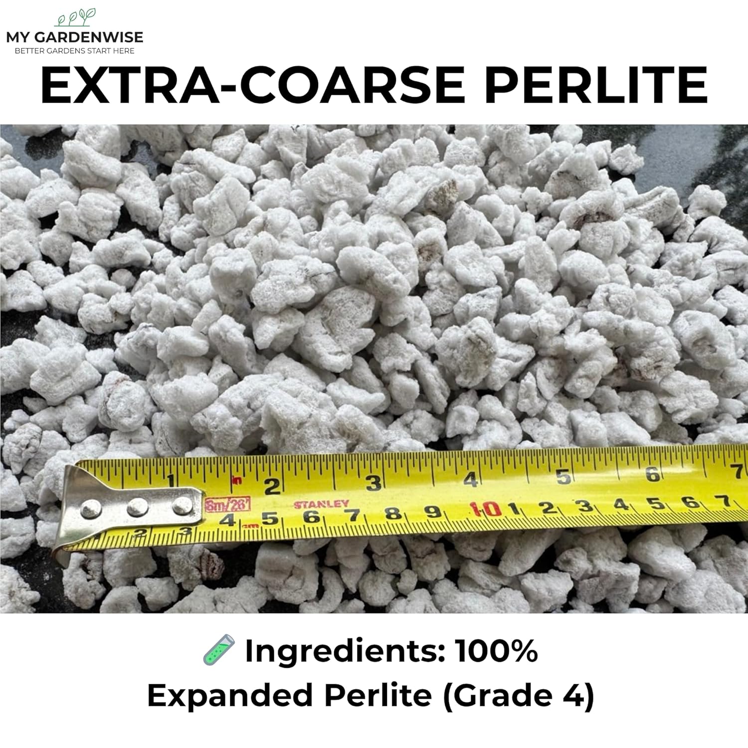 GARDENWISE Perlite for Plants, Extra Coarse Grade 4 Horticultural Perlite, Organic Perlite for Gardening Indoor & Outdoor, Made in USA (1 Quart) - Hình 4