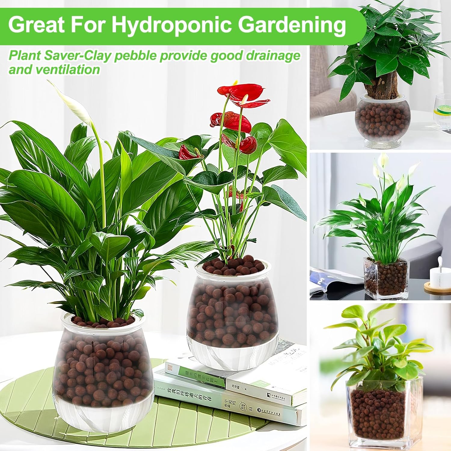 Riare 2 LBS Organic Expanded Clay Pebbles - 4mm-16mm Natural Leca Balls Lightweight Hydroponic Clay Pebbles Aggregate for Indoor Plants, Hydroponic Growing, Plants Drainage, Aquaponics - Hình 6