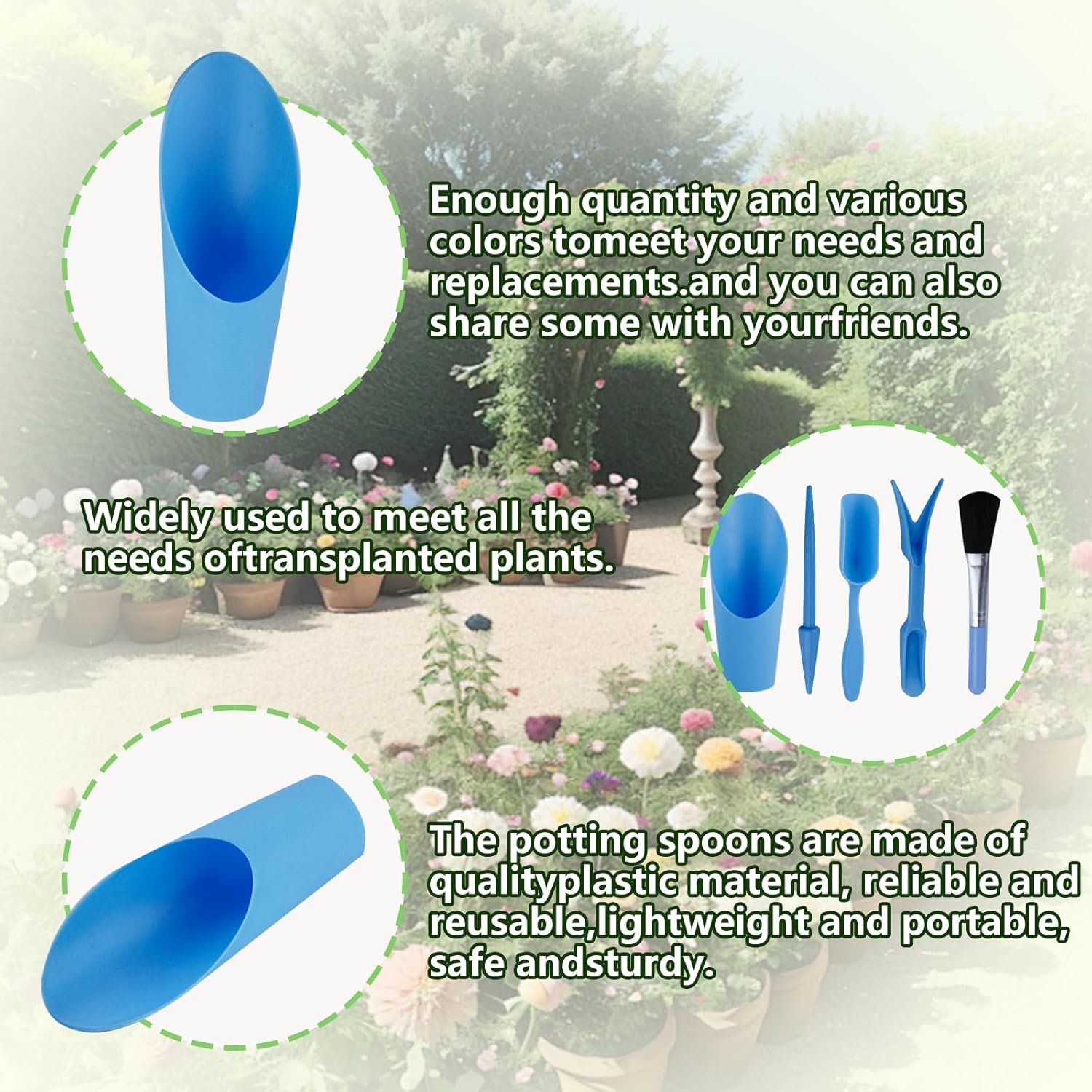 5 Pcs Mini Garden Tool Set Hand Tools Succulent Tools Transplanting Tools Set Succulent Care Plastic Kit Bonsai Potting Soil Indoor for Succulent Miniature Plant Gardening for Flower Planting - Hình 4