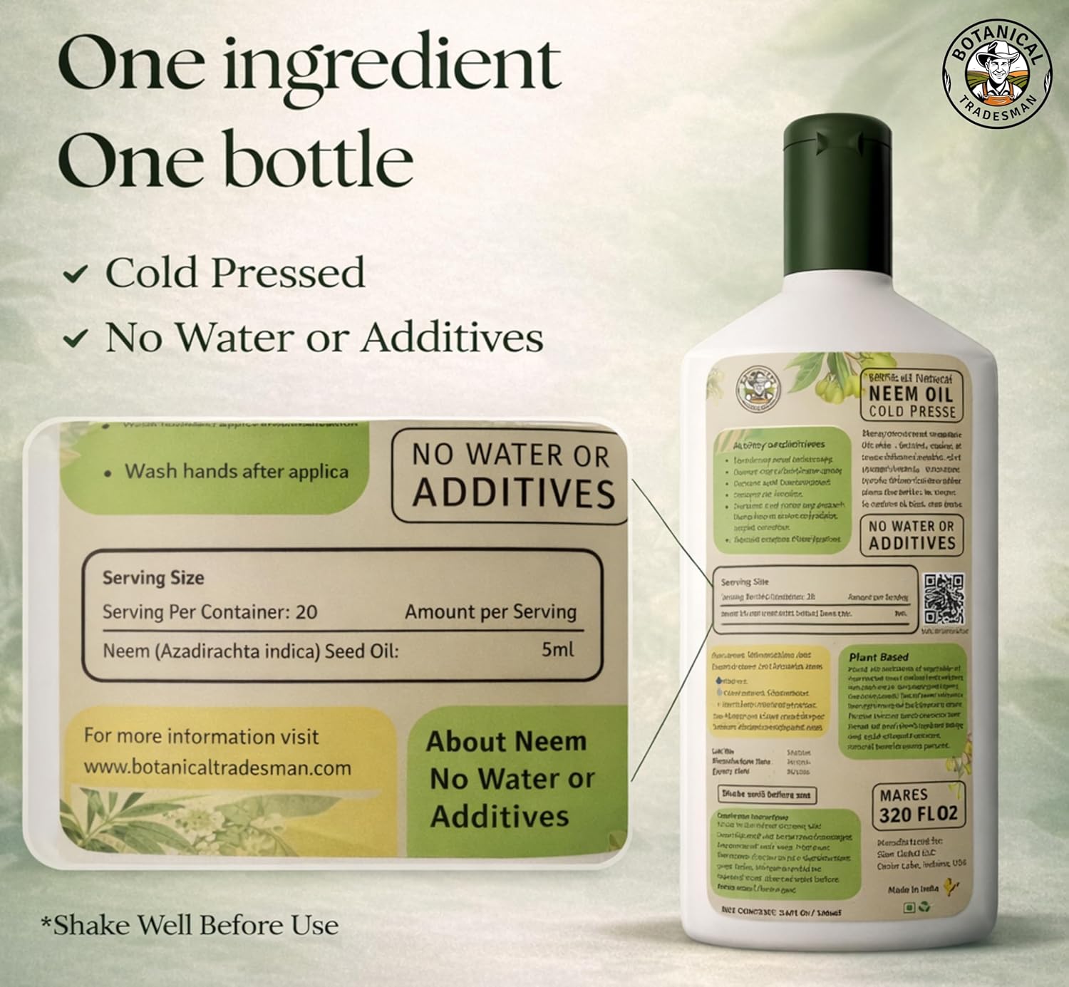 Neem Oil – 100 ml Pure, Cold-Pressed, Plant-Based Oil for Indoor & Outdoor Plant Care, DIY Mixing Concentrate - Hình 7