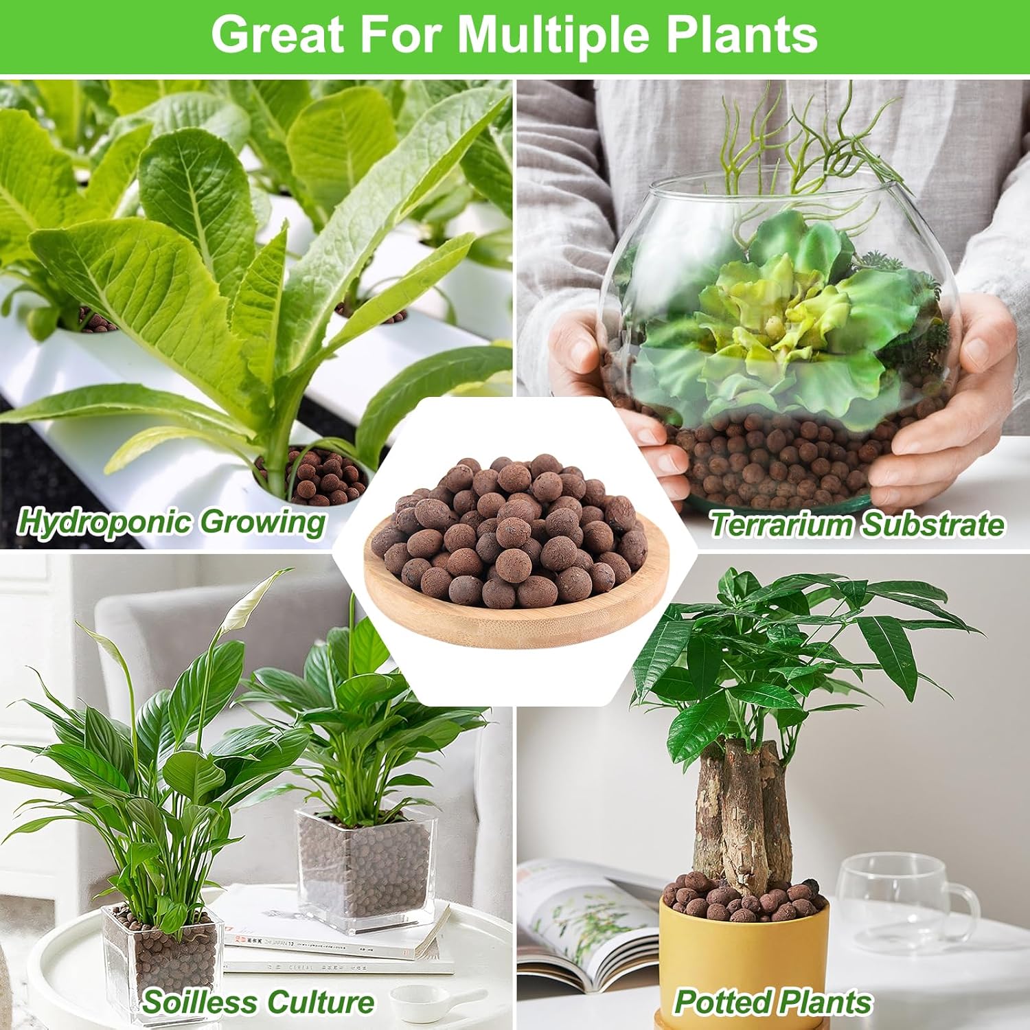 Riare 2 LBS Organic Expanded Clay Pebbles - 4mm-16mm Natural Leca Balls Lightweight Hydroponic Clay Pebbles Aggregate for Indoor Plants, Hydroponic Growing, Plants Drainage, Aquaponics - Hình 5