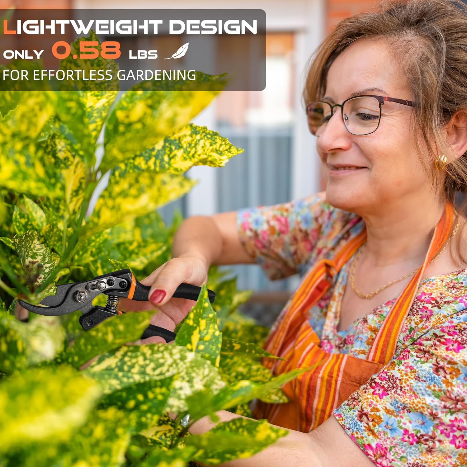 DECERK® 8.5" Professional Pruning Shears - Cuts 4X Easier with Ultra Sharp Japanese Steel Titanium Blade, Arthritis Friendly Garden Scissors & Plant Clippers, Effortlessly Prunes 3/4" Branches - Hình 6