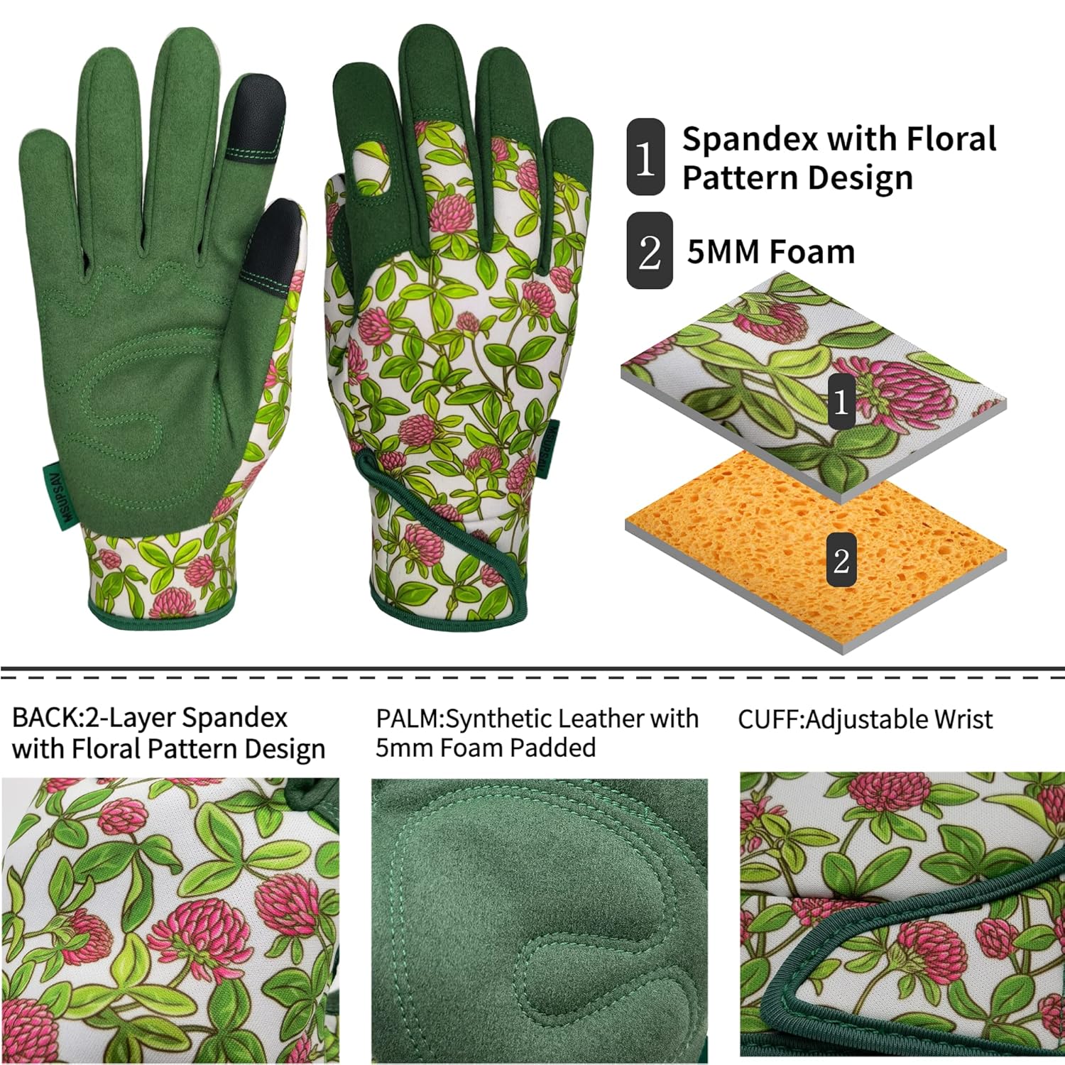 Thorn Proof&Puncture Resistant Gardening Gloves with Grip,Garden Glove for Women, Leather Yard Work Gifts - Hình 3