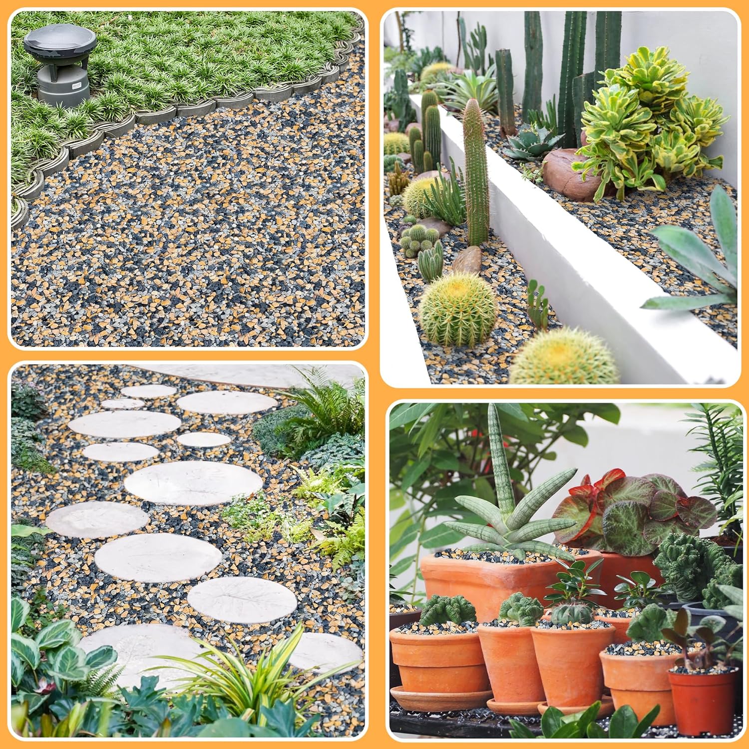 1.1LB Natural Gravel Pebbles, 1/4 Inch Gravel Stones for Succulent and Cactus, Aquariums, Terrarium, Vases and Indoor Outdoor Gardening,Colorful - Hình 7