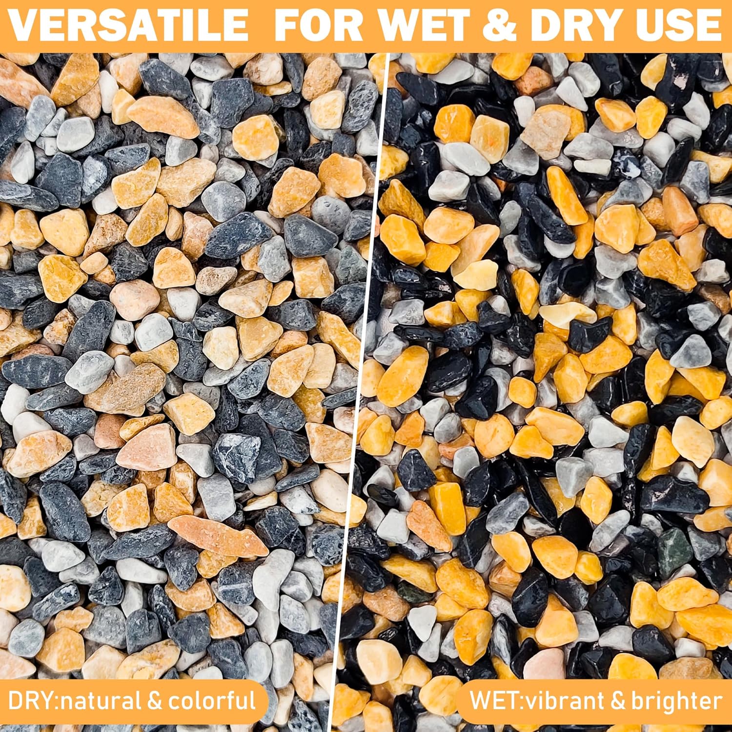 1.1LB Natural Gravel Pebbles, 1/4 Inch Gravel Stones for Succulent and Cactus, Aquariums, Terrarium, Vases and Indoor Outdoor Gardening,Colorful - Hình 3