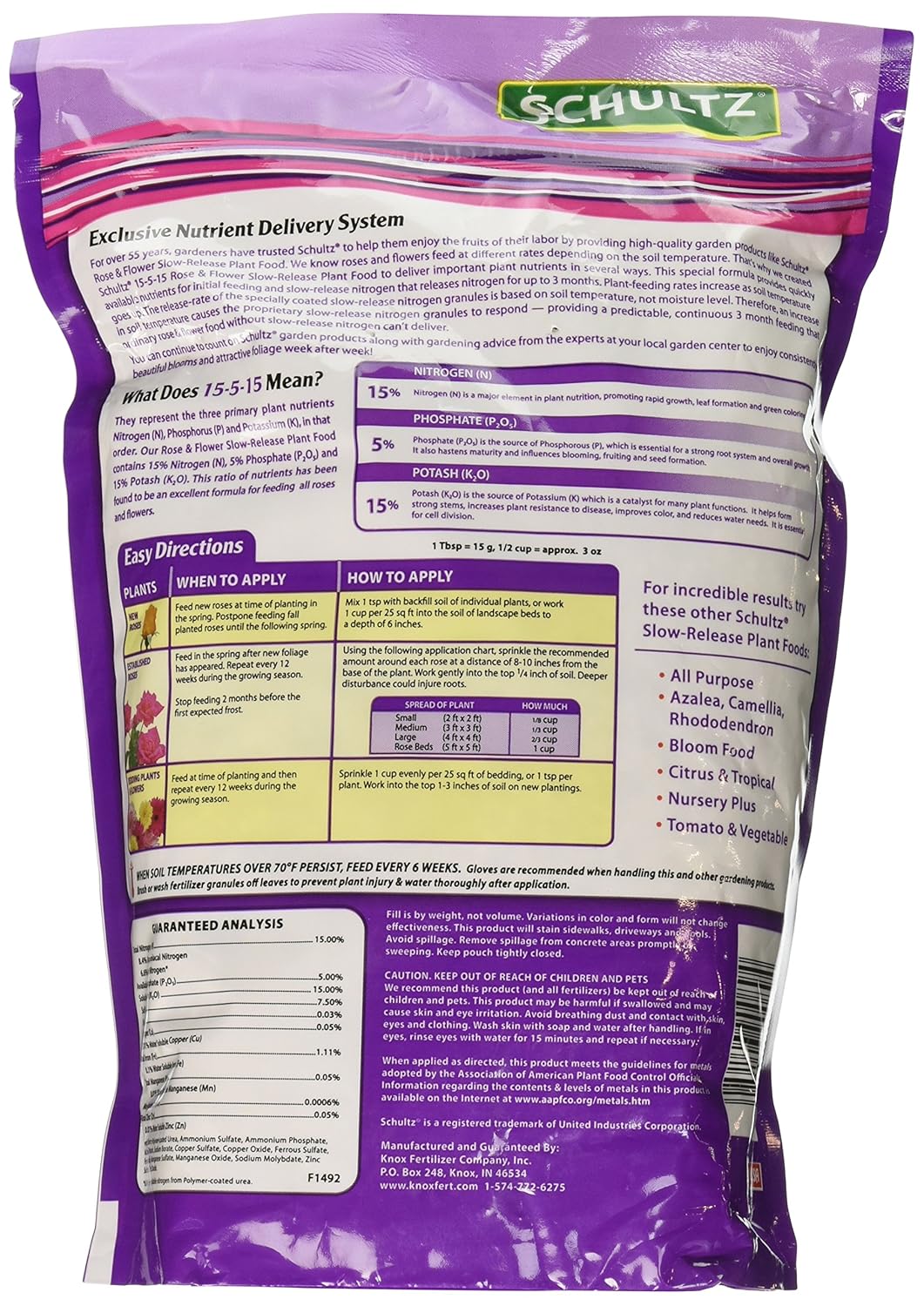 Schultz Spf48410 Rose & Flower Slow-Release Plant Food, 15-5-15, 3.5 Lbs. - Hình 3