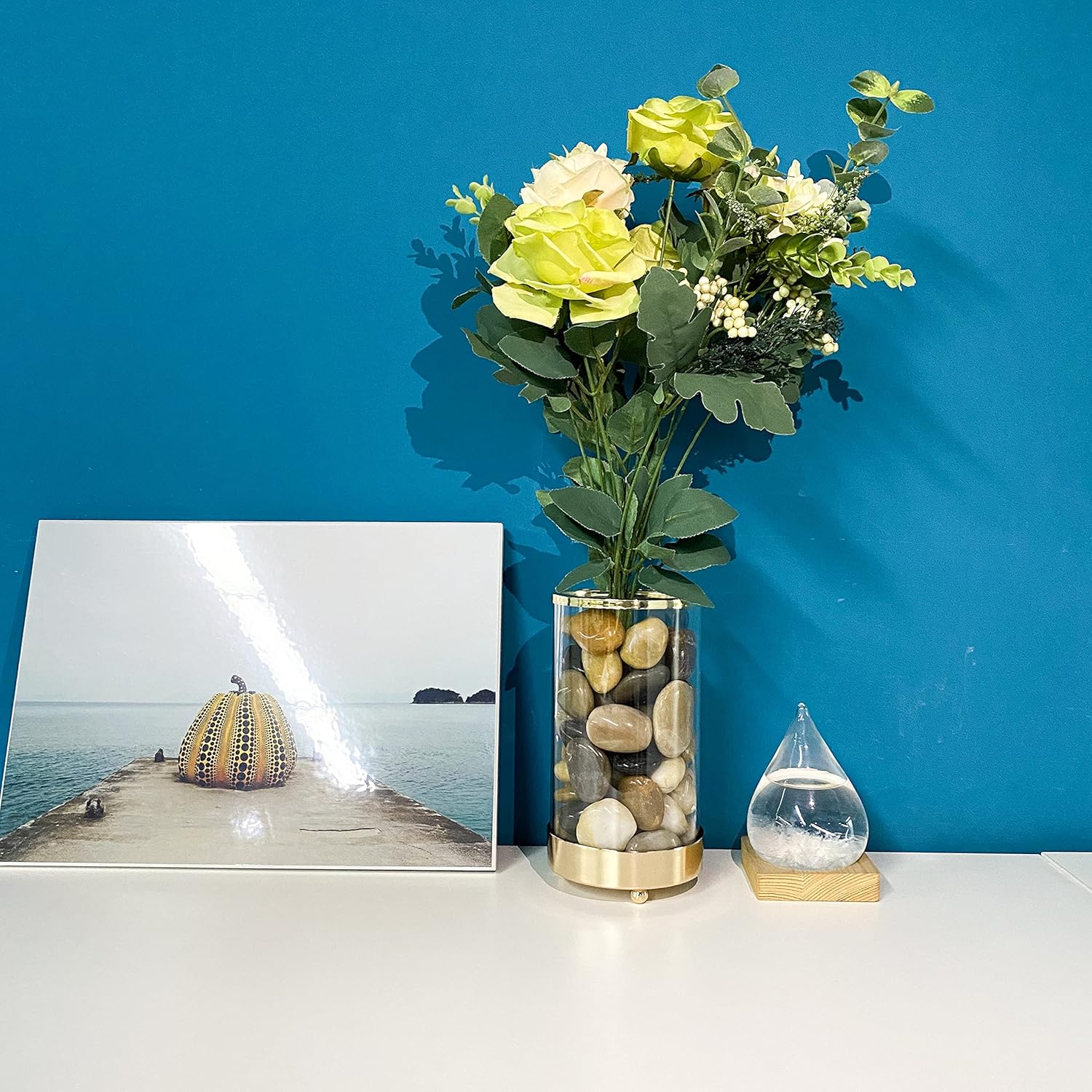 FANTIAN 2 lbs Pebbles for Plants, 1-2 inch Polished River Rocks for Plants Indoor Aquarium Terrarium, Stones for Planters Vase Landscaping and Outdoor Yard Decorative Stones - Hình 5