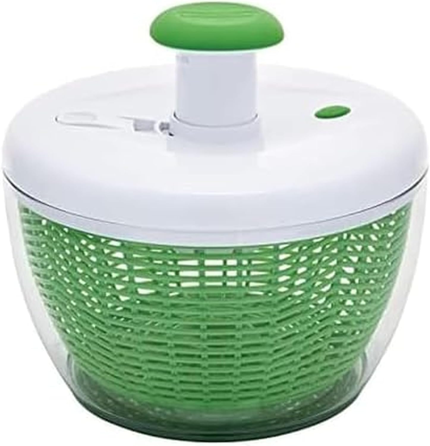 Farberware Easy to use pro Pump Spinner with Bowl, Colander and Built in draining System for Fresh, Crisp, Clean Salad and Produce, 6.6 quart, Green - Efficient One-Handed Operation: The user-friendly ...