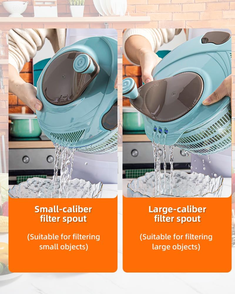 Brigii Salad Spinner, 4.24 Quart Lettuce Spinner with Double Drainage Holes, Salad Dryer for Washing, Spinning, and Draining Greens, Fruits, and Vegetables - Hình 4