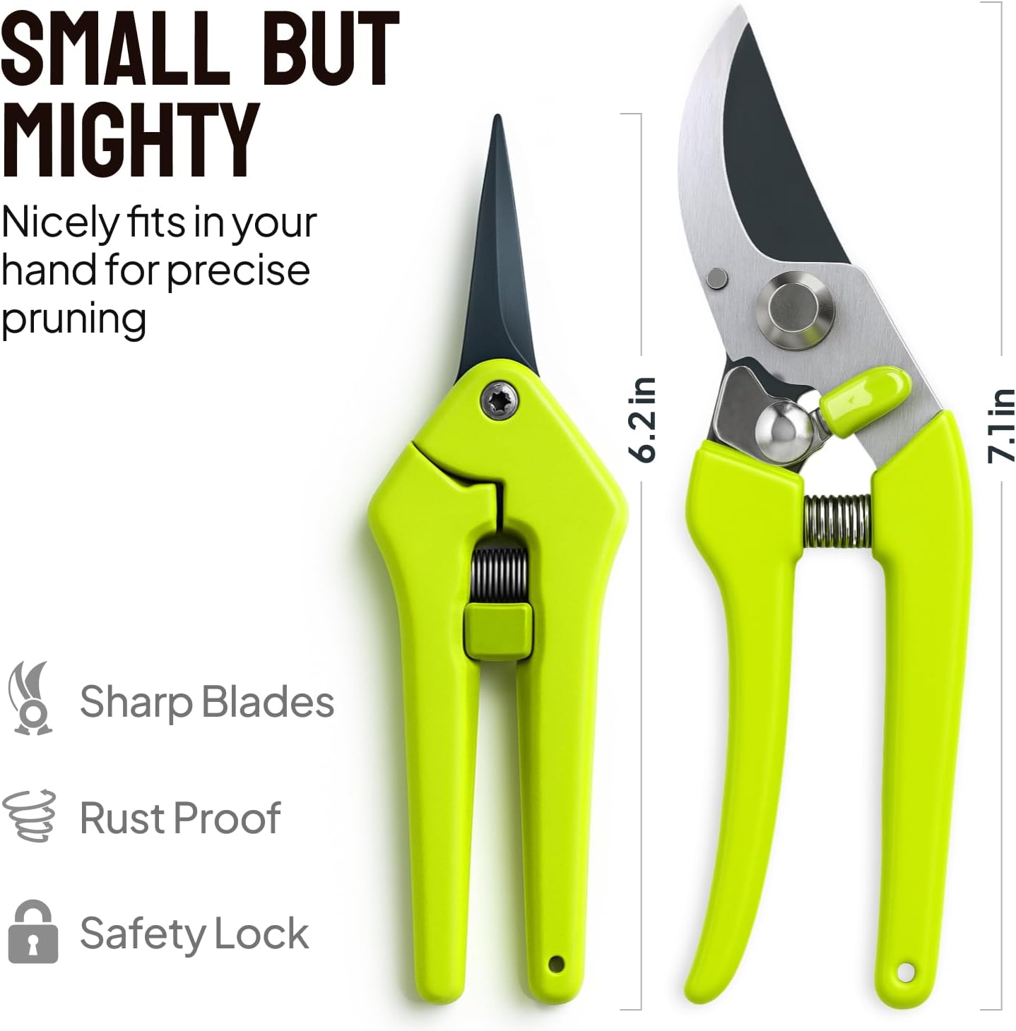 2-Pack Stainless Steel Gardening Scissors, Pruning Shears and Clippers for Gardening - Hình 2